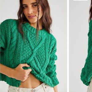 free people cutting edge cable knit sweater